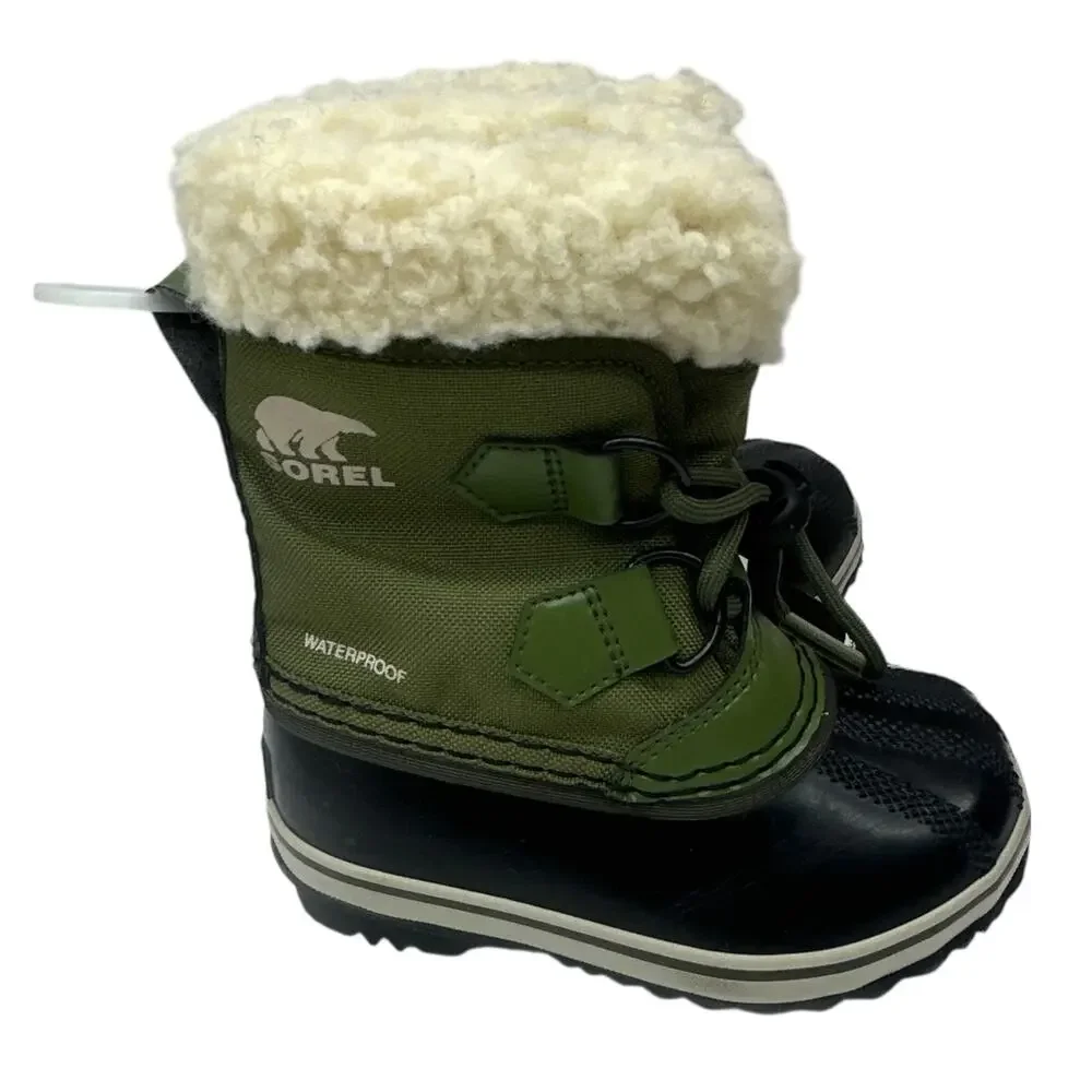 Sorel Kids Yoot Pac Nylon WP Toddler Snow Boot Size 8 Green Waterproof NWT